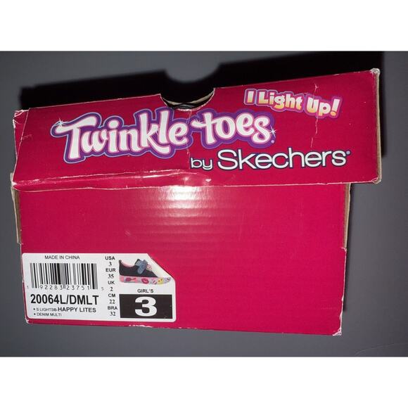 Skechers Twinkle Toes Emoji Rainbows Happy Light Up Girls Sneakers Shoes Size 3 - Picture 8 of 8